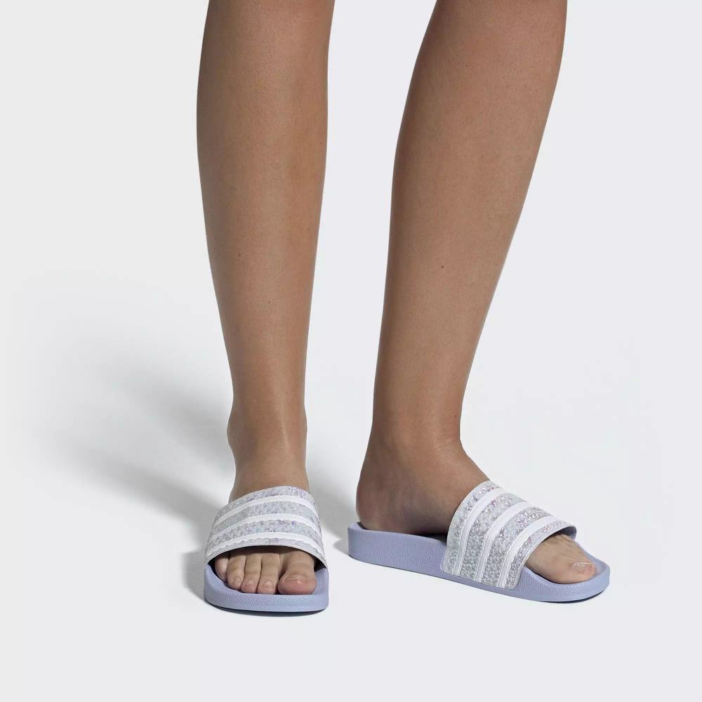 Adidas Adilette Chanclas Azules Para Mujer (MX-36719)